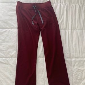 Women's Burgundy Livingston - Basic Scrub Pants - Small